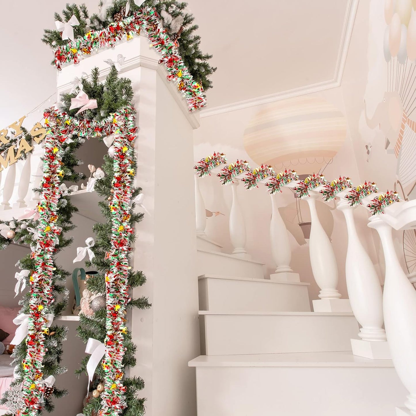 26.2 Feet Christmas Tinsel Garland Christmas Tree Hanging Garland Decorations Holiday Decor