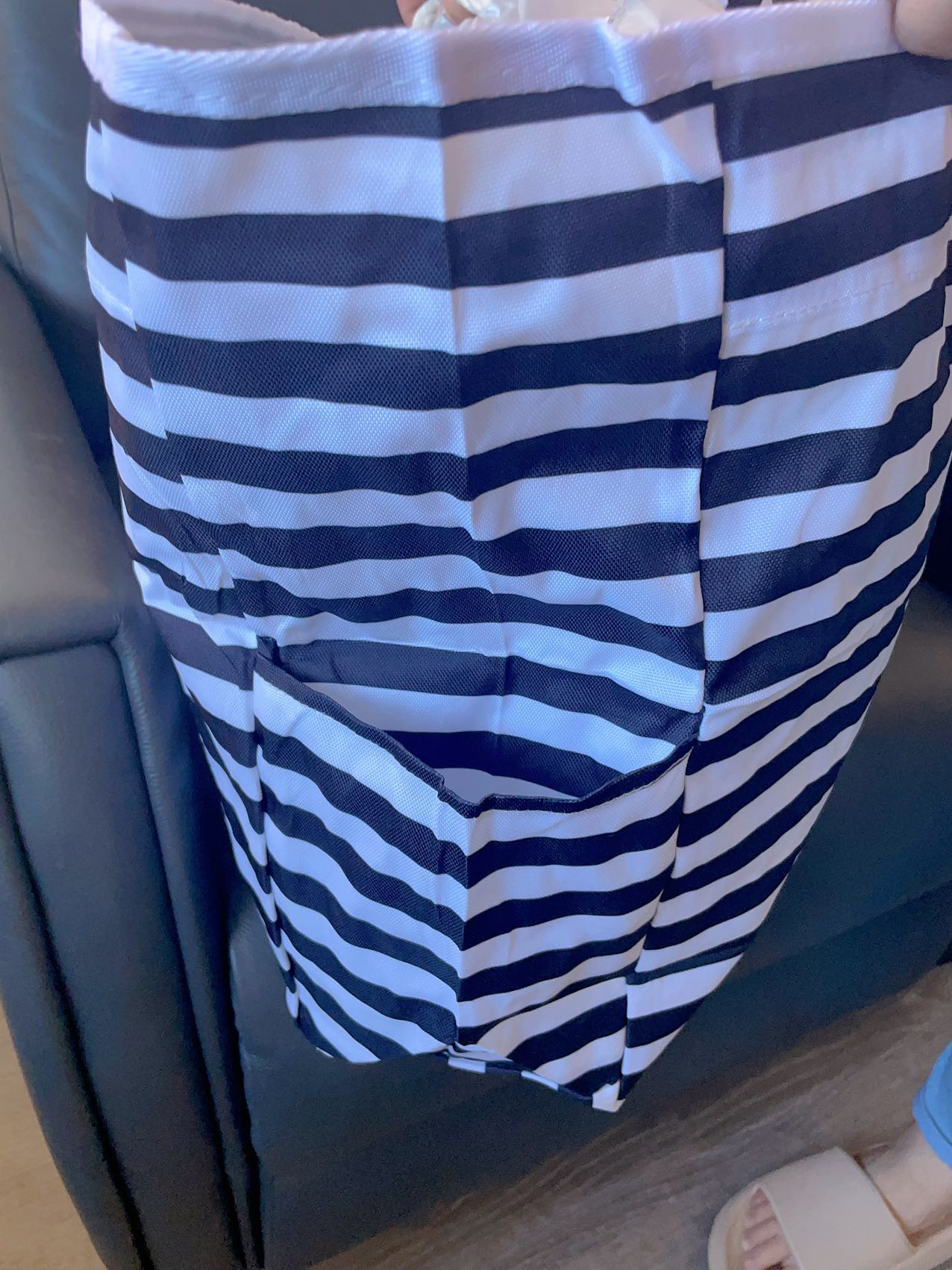 Woven handle Stripe beach bag Sandproof Swim Pool Bag Large Tote for Women