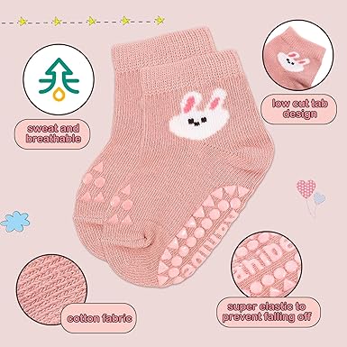 6 Pairs Baby Knee Pads for Crawling and Ankle Socks Set for Unisex Toddler Infant