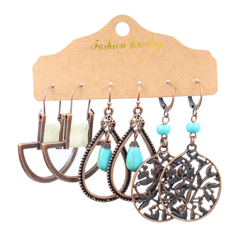 YDE03 Cute Style Boho Earrings 3pairs Set