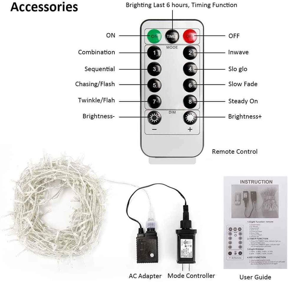 98ft Christmas Decoration String Lights Fairy Sparkling Lights - Warm White