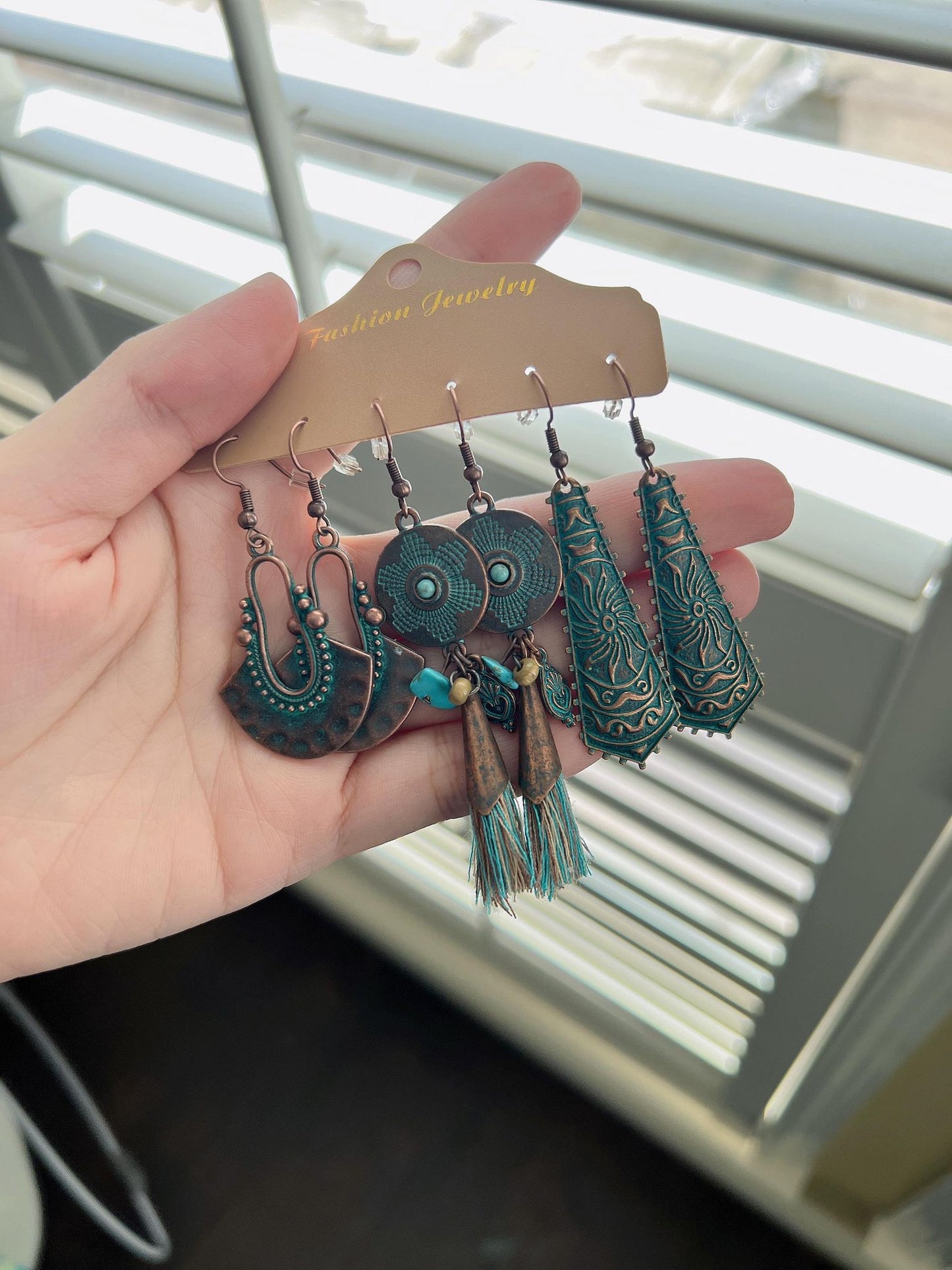 3 Pairs Boho Earrings Vintage Style Nickel Free Jewelry