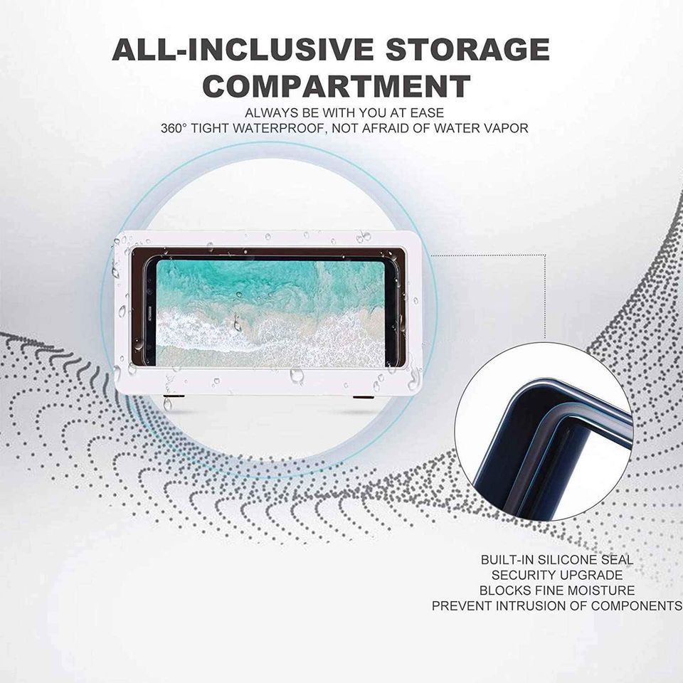 Waterproof Shower Phone Holder Case Wall Mounted Phone Case