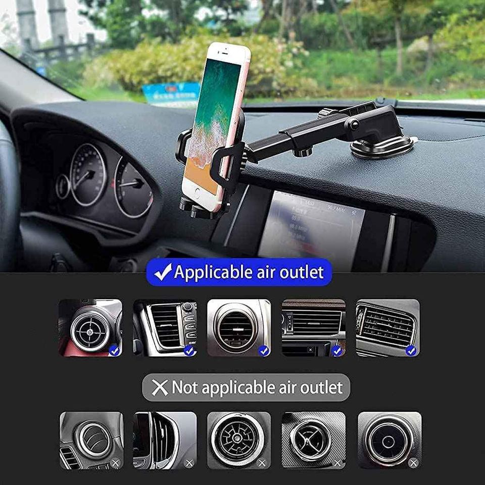 360 Degrees Universal Multi Attachment Phone Holder for Cars Mobile Vehicles