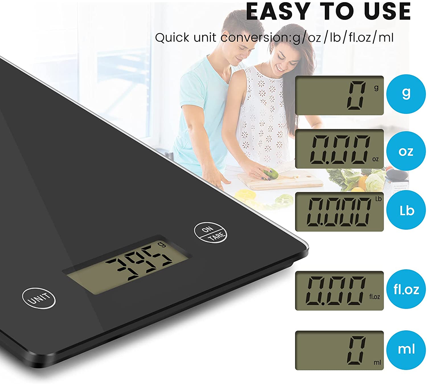 Insten Digital Food Kitchen Scale In Grams & Ounces - 1g/0.1oz