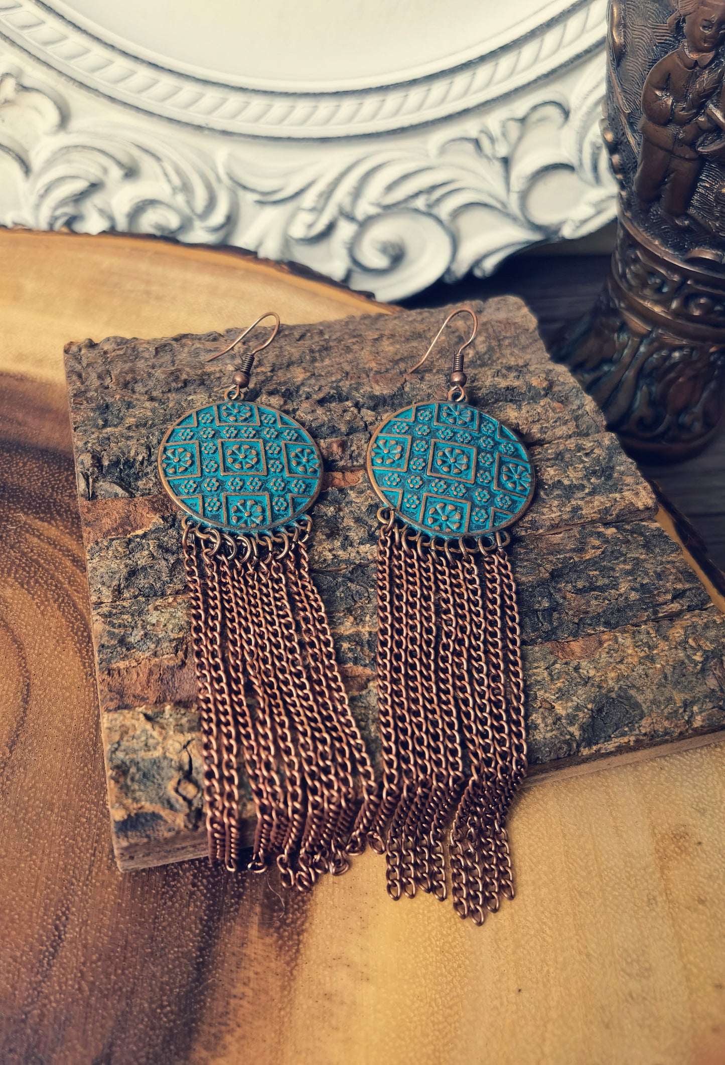 LOE02 Vintage Chain Dangle Earrings