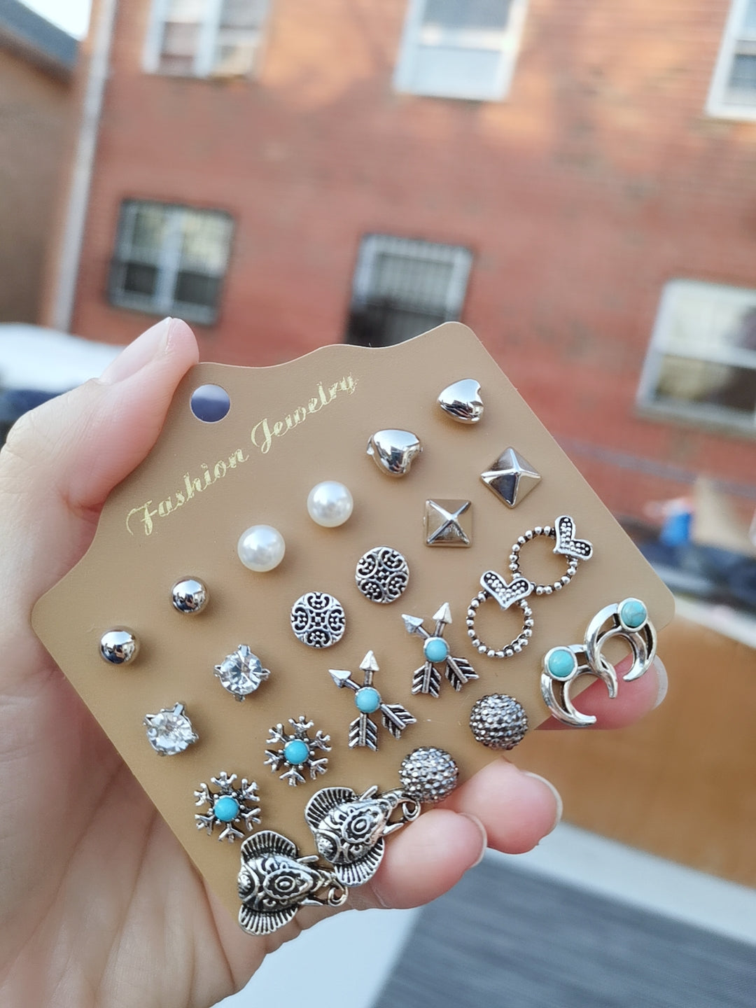12 Pairs Stud Boho Style Earrings EE12