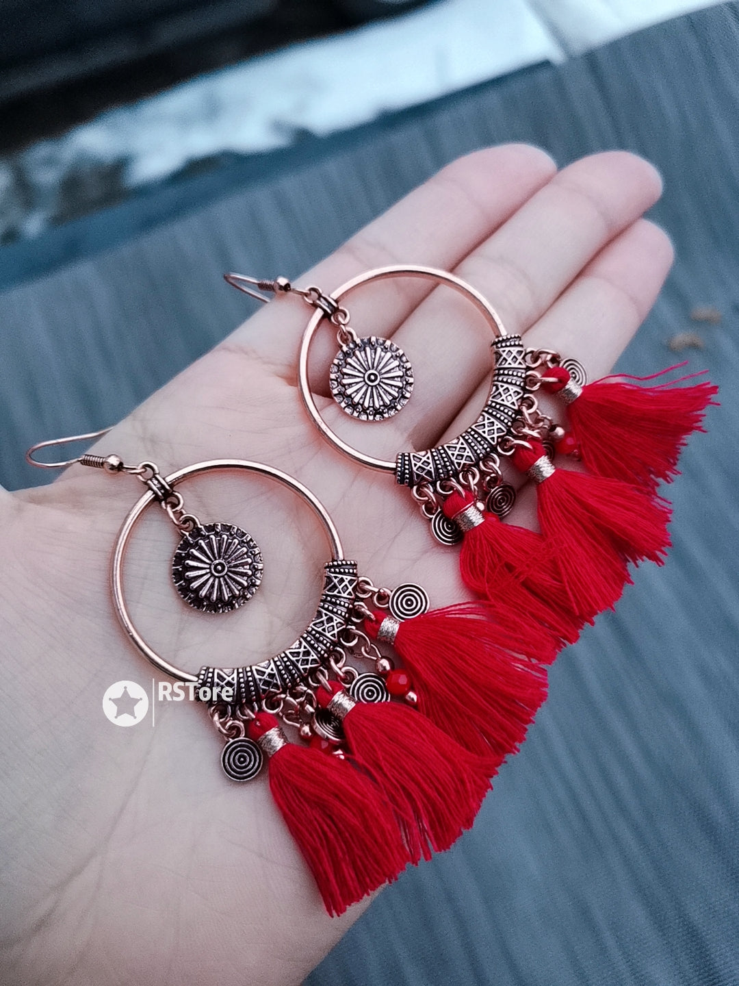ROE02 Valentine Red Color Boho Earrings ROE02 RSTore