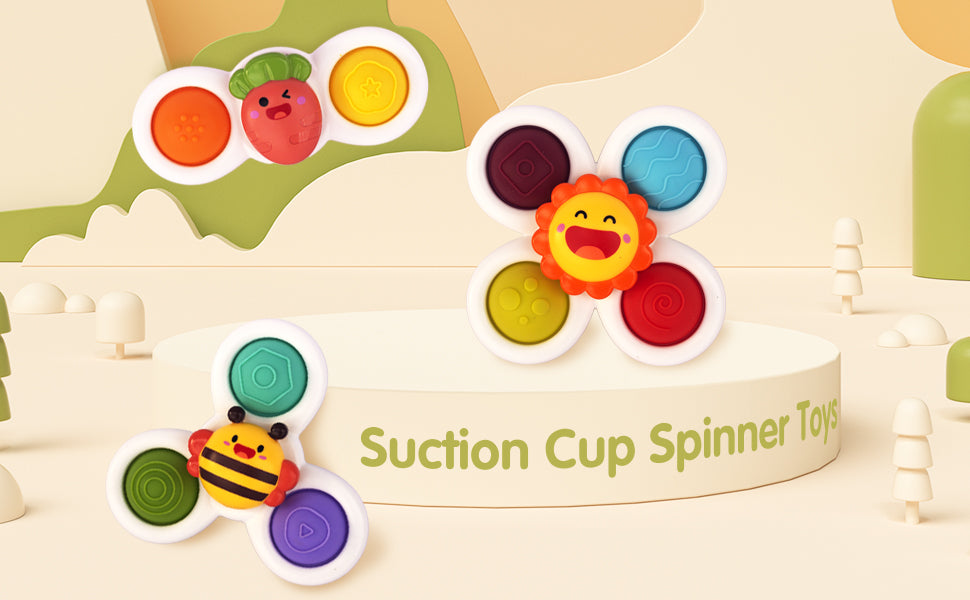 3pcs Baby Spinner Toys Dimple Pop Spinning Toy
