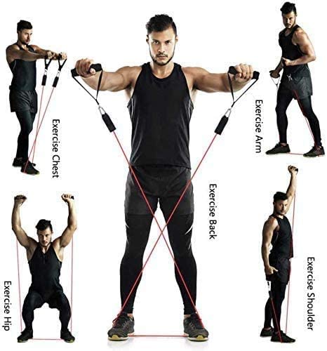 Exercise Bands Resistance Bands Set with Handles and Storage Bag, Upgraded Workout Bands with More Resistance for Women and Men