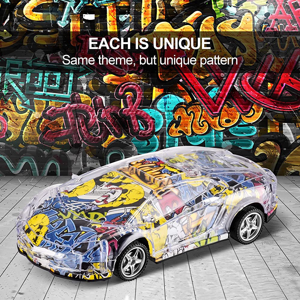 Remote Control Car Graffiti Design with Colorful Lights RC Car 1/18