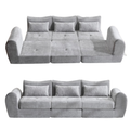 101.58''Modern 5-in-1 Convertible Folding Sofa Bed, Chenille Upholstered Boneless Couch(grey)