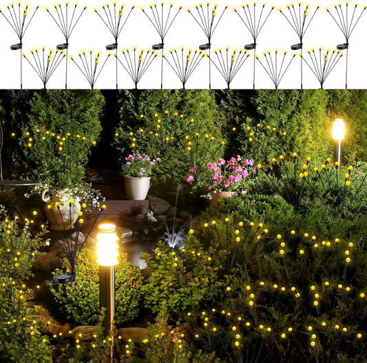 15 Pack Fireflies Solar Swaying Outdoor Lights Waterproof Garden Decoration Solar Lights Landscape Lighting