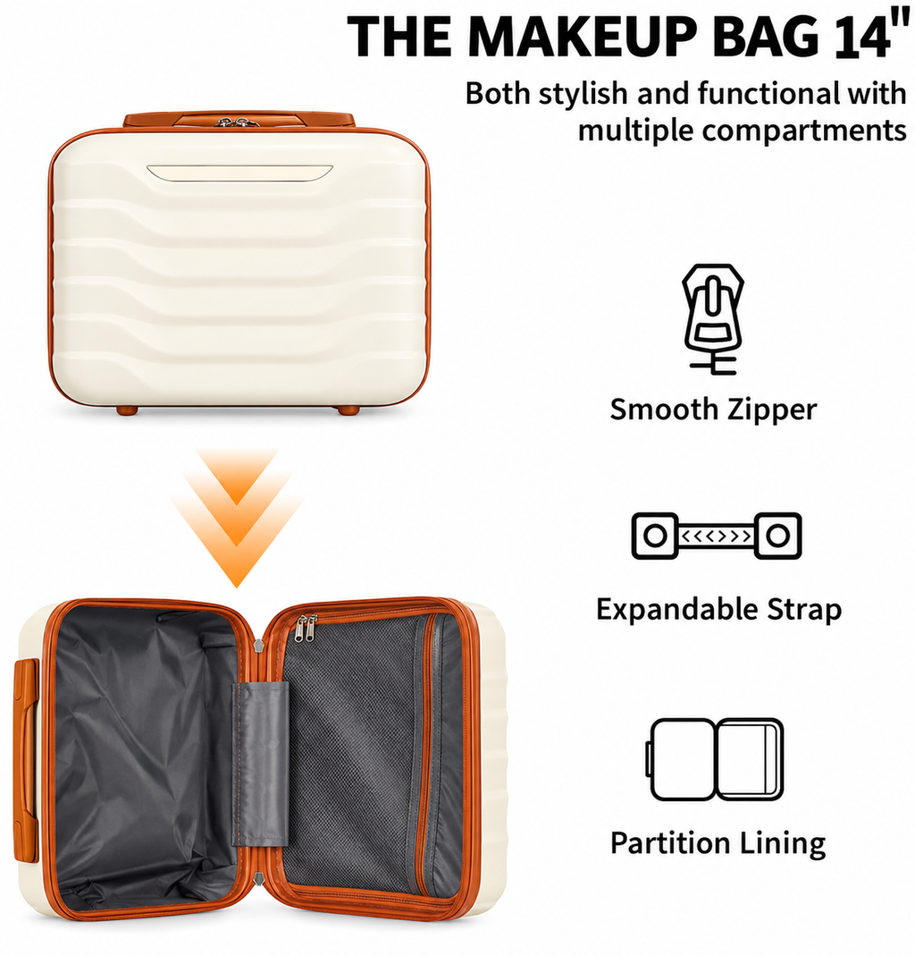 Luggage Set 7 Piece, Expandable Hardshell Suitcase Set 28/24/20/14 Inch Carry On Luggage with TSA Lock, Spinner Wheels, ABS Lightweight Travel Luggage Sets (White)