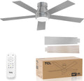 52" Silver Ceiling Fan with Light and Remote, Modern LED 3-Color, Quiet Motor for Bedroom, Living Room, Dining Room, Ceiling Fans with Lights (Silver)