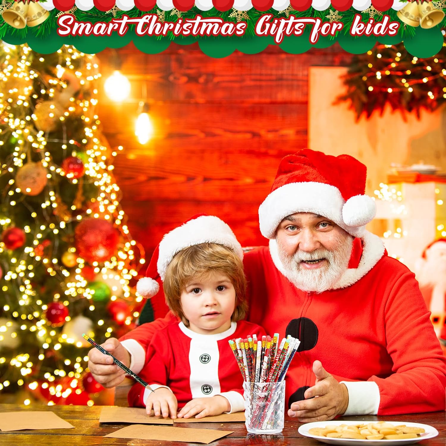 50 Pieces Christmas Pencils Christmas Holiday Pencils Goodie Bags Gifts