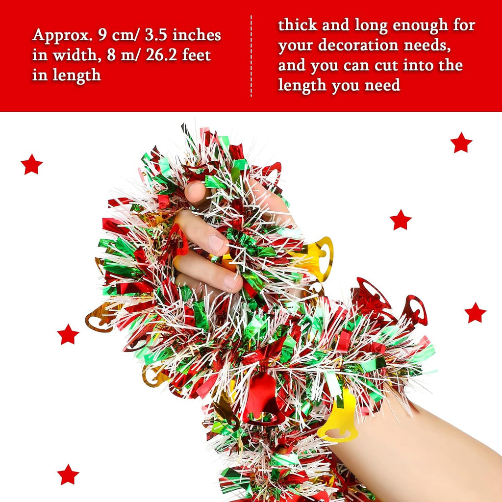 26.2 Feet Christmas Tinsel Garland Christmas Tree Hanging Garland Decorations Holiday Decor