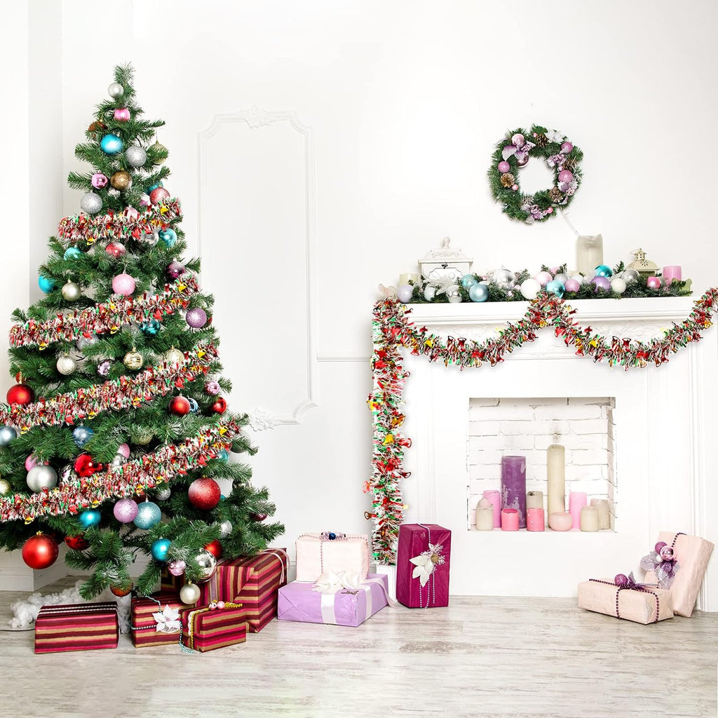 26.2 Feet Christmas Tinsel Garland Christmas Tree Hanging Garland Decorations Holiday Decor