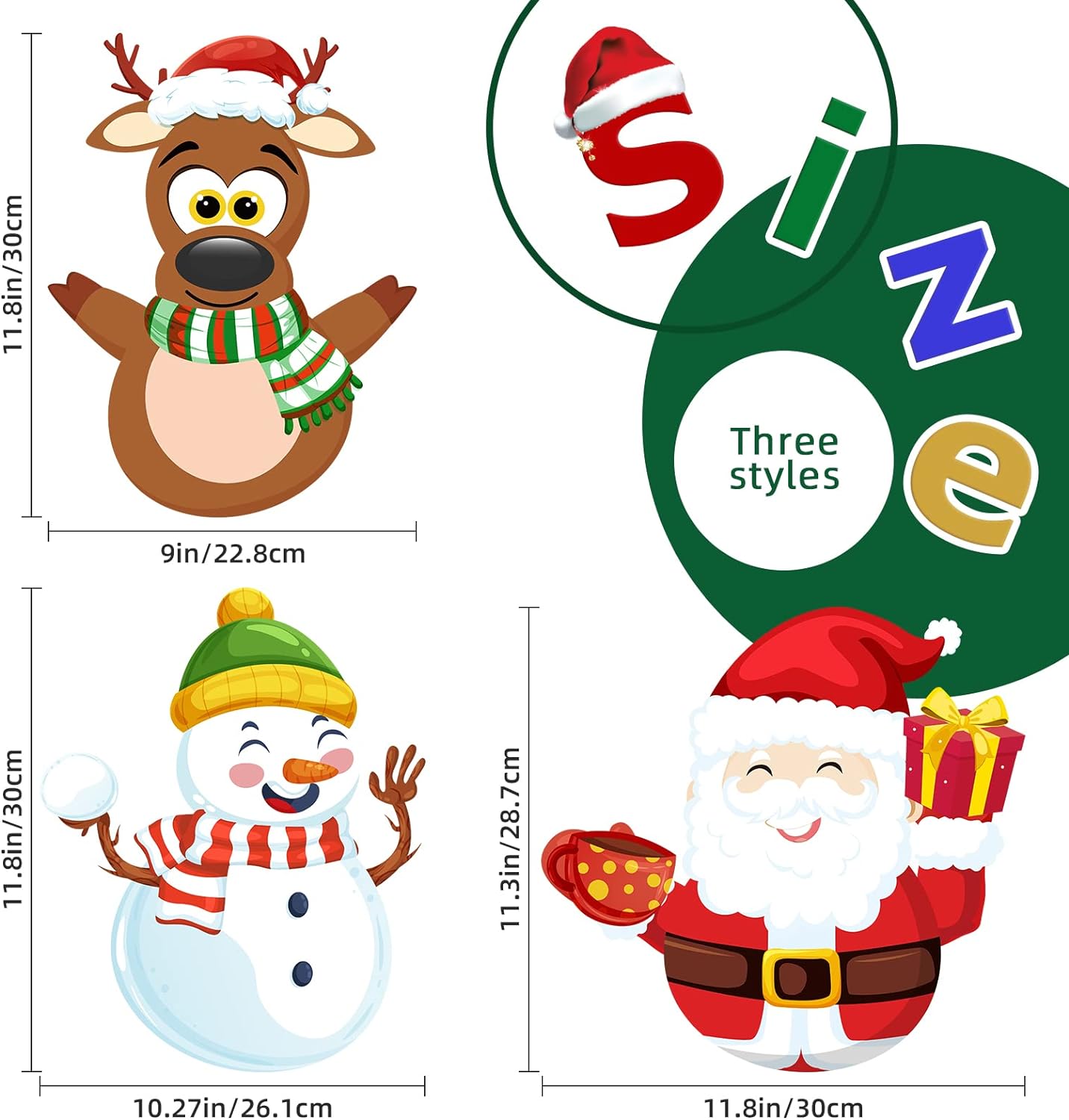 3 Pieces Christmas Yard Signs Stakes Plastic Xmas Holiday Lawn Yard Decor Snowman Santa