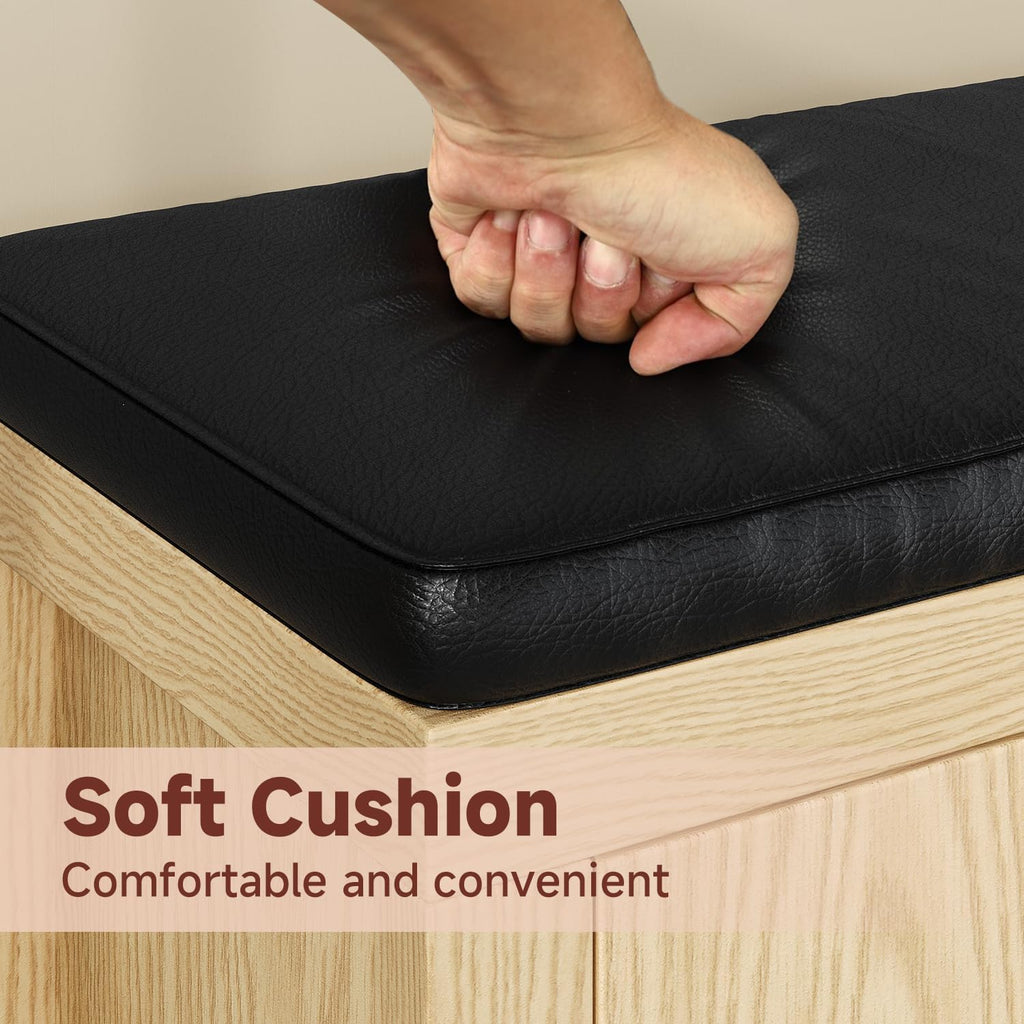 Shoe Storage Bench with Flip Drawers