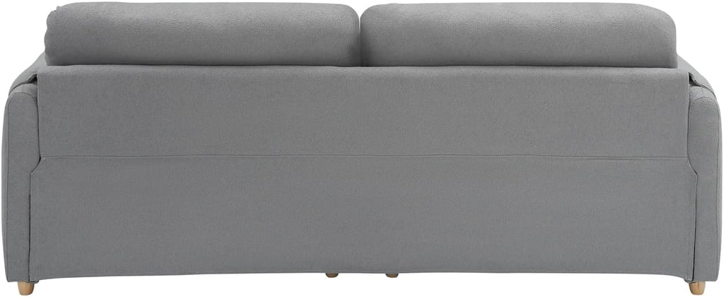 79.50-inch Loveset Couches for Living Room, Modern Teddy Fabric Upholstered Sofa Couch with Seats Storage, Comfy 3-Seater Couch for Bedroom, Office, Apartmen (Light Grey)