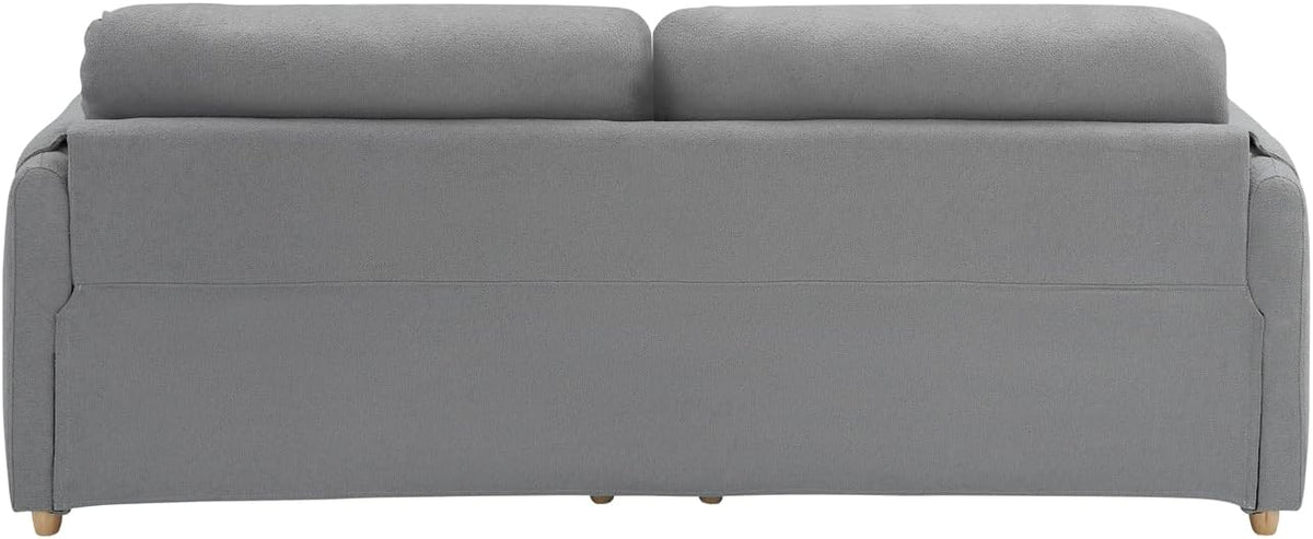 79.50-inch Loveset Couches for Living Room, Modern Teddy Fabric Upholstered Sofa Couch with Seats Storage, Comfy 3-Seater Couch for Bedroom, Office, Apartmen (Light Grey)