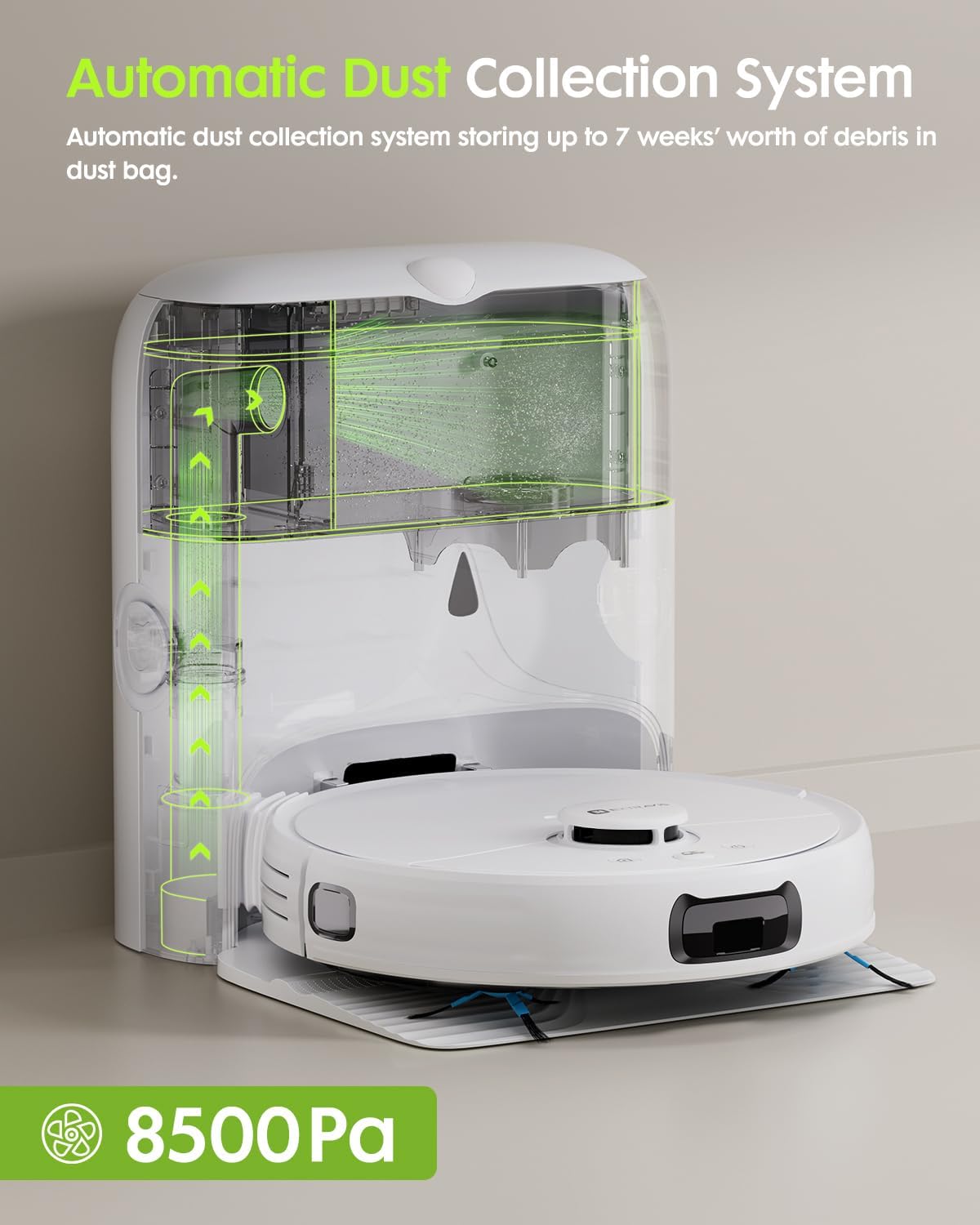 V5 Robot Vacuum and Mop, Self-Emptying Robotic Vacuum Cleaner