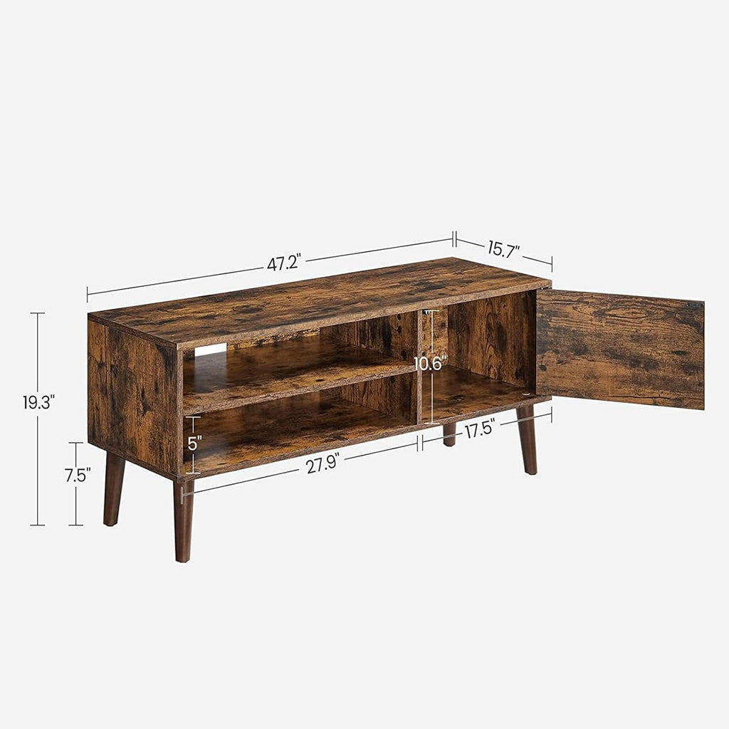47-Inch Industrial Coffee Table and TV Stand with Storage Compartments
