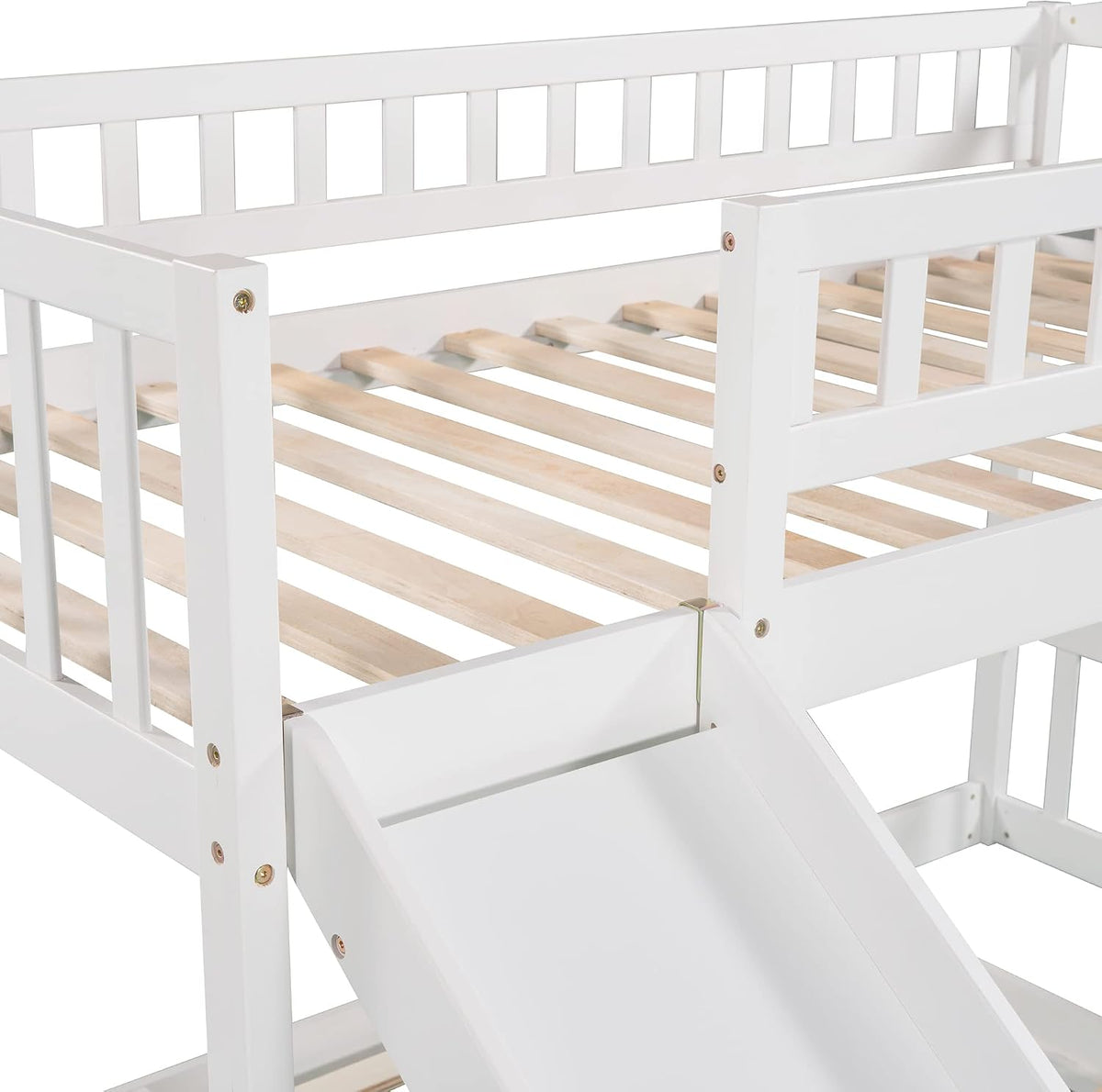 Bunk Bed Twin Over Twin, Bunk Bed with Stairs, Twin bunk Bed for Kids, Teens, Kids bunk beds, White Twin