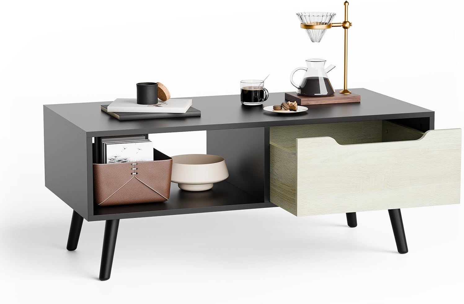 Cozy Castle Modern Coffee Table, Minimalist Hallway Table, Mid Century Modern Coffee Table for Living Room