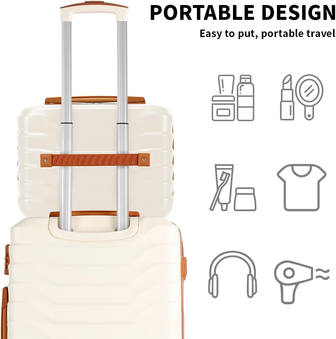 Luggage Set 7 Piece, Expandable Hardshell Suitcase Set 28/24/20/14 Inch Carry On Luggage with TSA Lock, Spinner Wheels, ABS Lightweight Travel Luggage Sets (White)