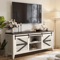 60 Inch TV Stand for TVs up to 65", Rustic Farmhouse Media Console with Sliding Barn Doors, 6 Drawers, Entertainment Center for Living Room
