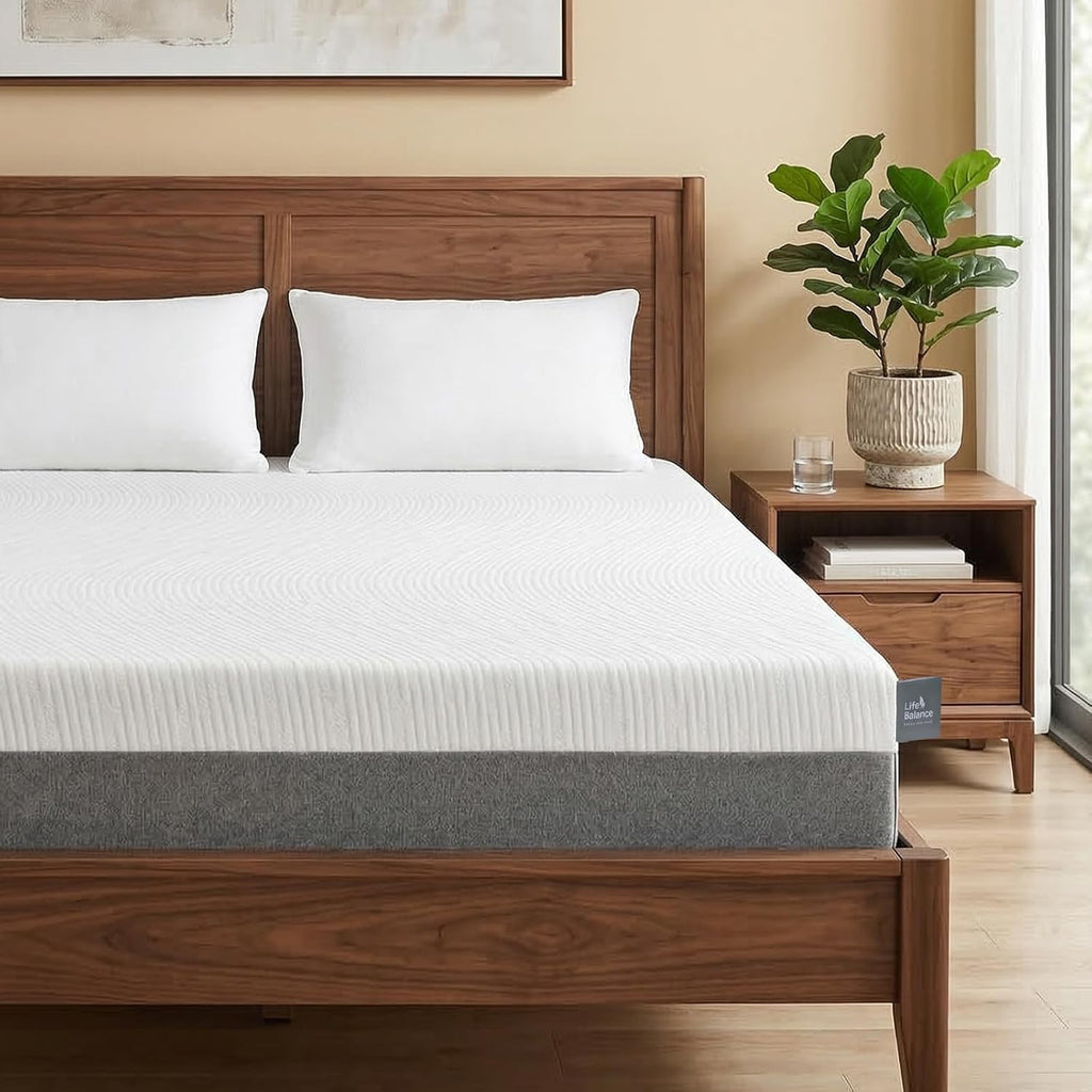 10 Inch Queen Mattress, Cooling Gel Memory Foam Mattress Queen Size for Back Pain, Motion Isolation , Pressure Relief, Fiberglass Free, CertiPUR-US Certified, Medium Firm Mattress in a Box