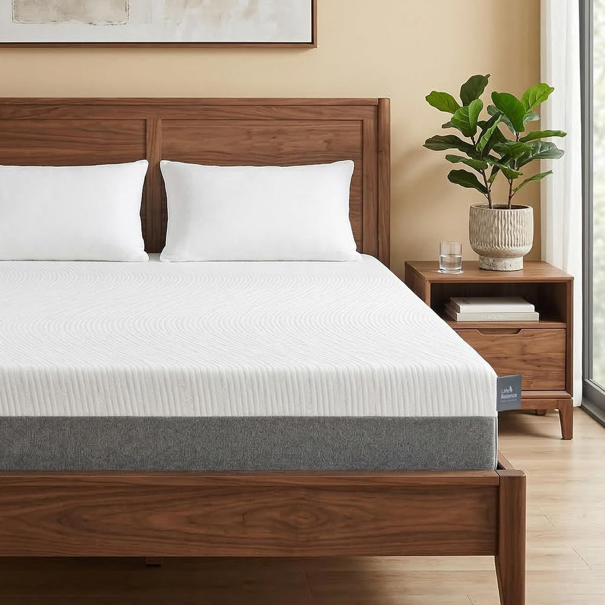 10 Inch Queen Mattress, Cooling Gel Memory Foam Mattress Queen Size for Back Pain, Motion Isolation , Pressure Relief, Fiberglass Free, CertiPUR-US Certified, Medium Firm Mattress in a Box