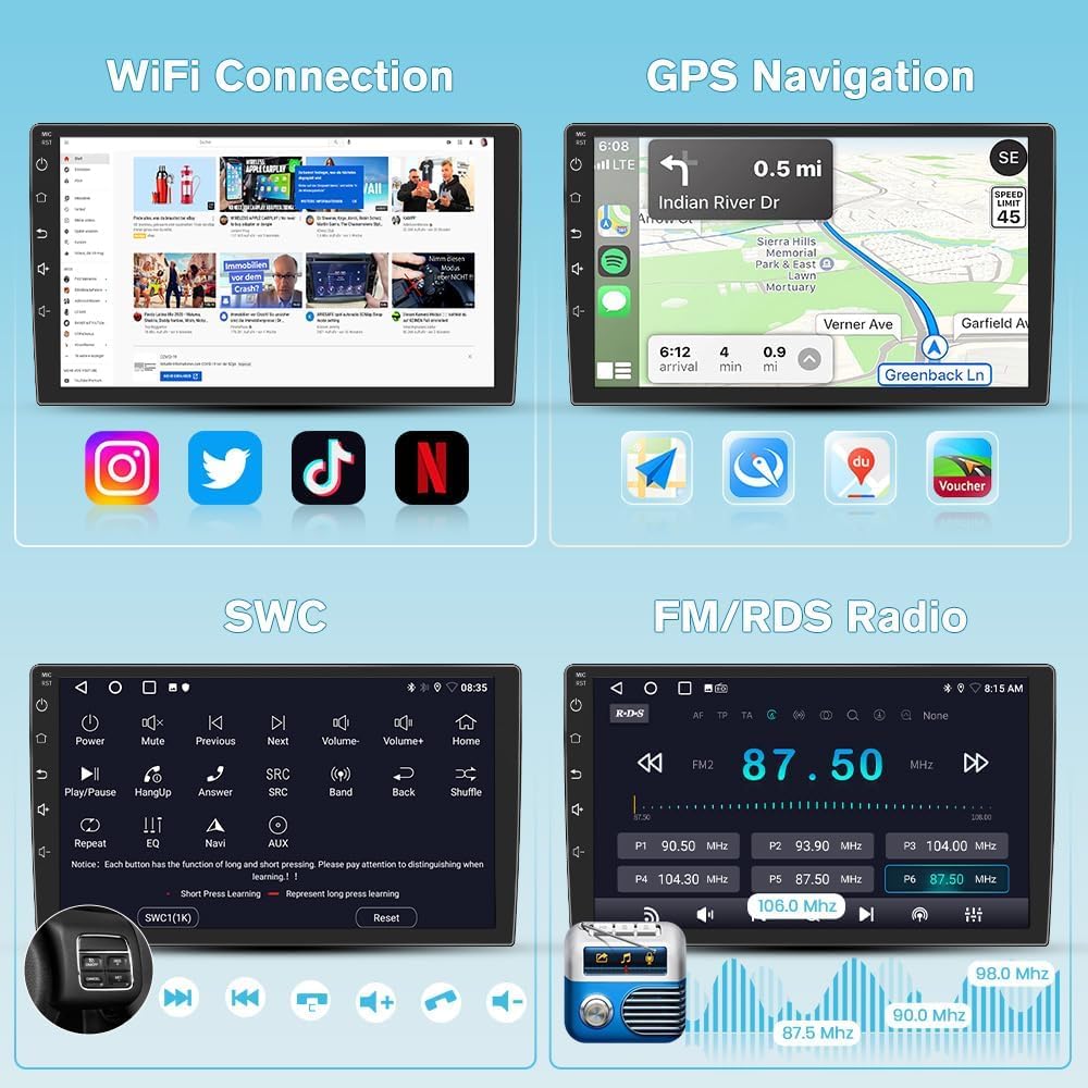 Car Radio for Dodge Ram 1500 2500 2013-2019 CarPlay/Android Auto
