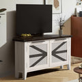 Farmhouse Corner TV Stand for 50 Inch TV, Rustic Entertainment Center with Storage, Space-Saving Media Console Table for Living Room & Bedroom