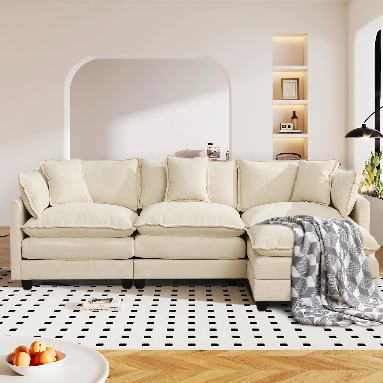 SoarFlash 113.78" Chenille Sectional Sofa
