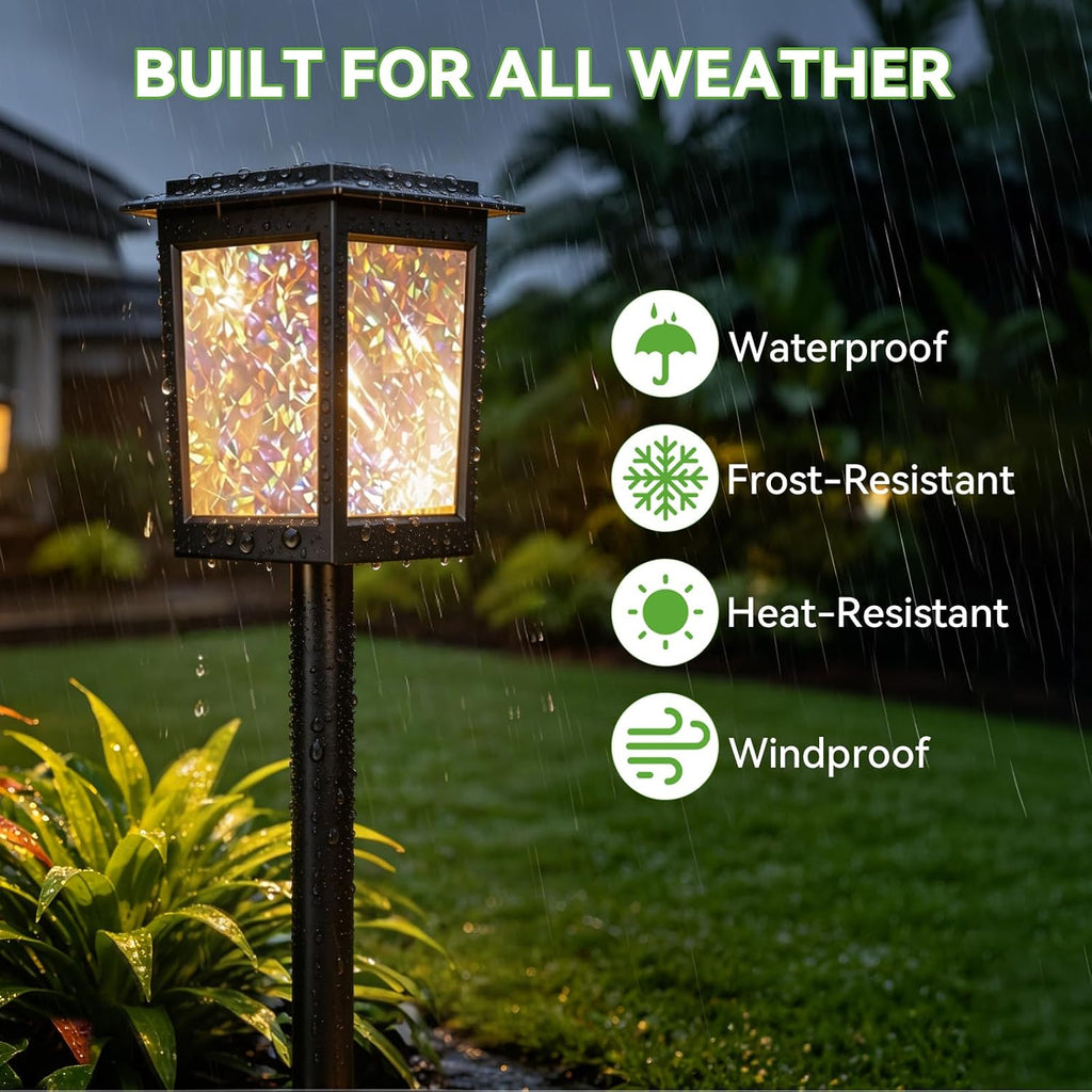 Twinkle Solar Garden Lights 8Pack, LED Solar Lights Outdoor Waterproof, Pathway Light Solar Powered, Star Ambient Light Outdoor Decor for Patio Yard Walkway Pool Lawn Sidewalk Party Landscape Lighting