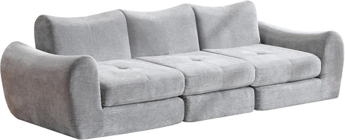 101.58''Modern 5-in-1 Convertible Folding Sofa Bed, Chenille Upholstered Boneless Couch(grey)
