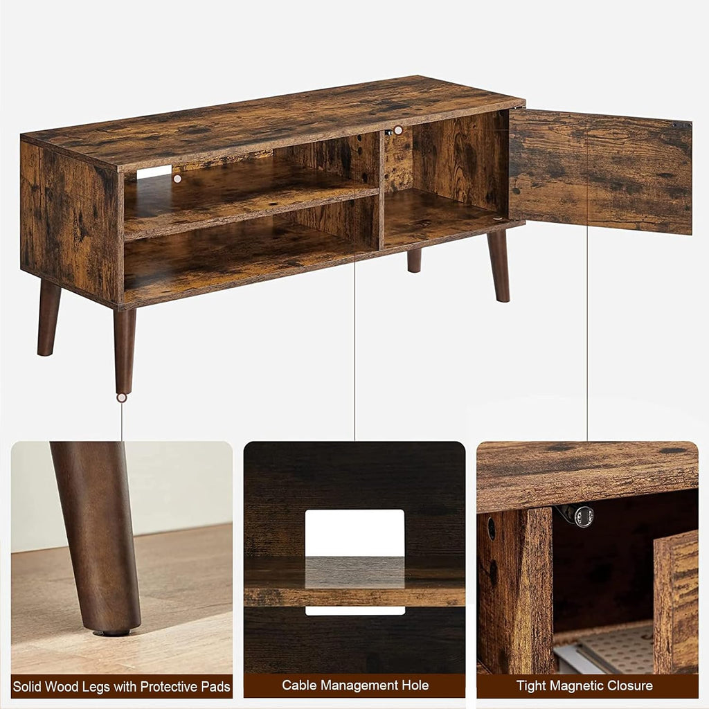 47-Inch Industrial Coffee Table and TV Stand with Storage Compartments