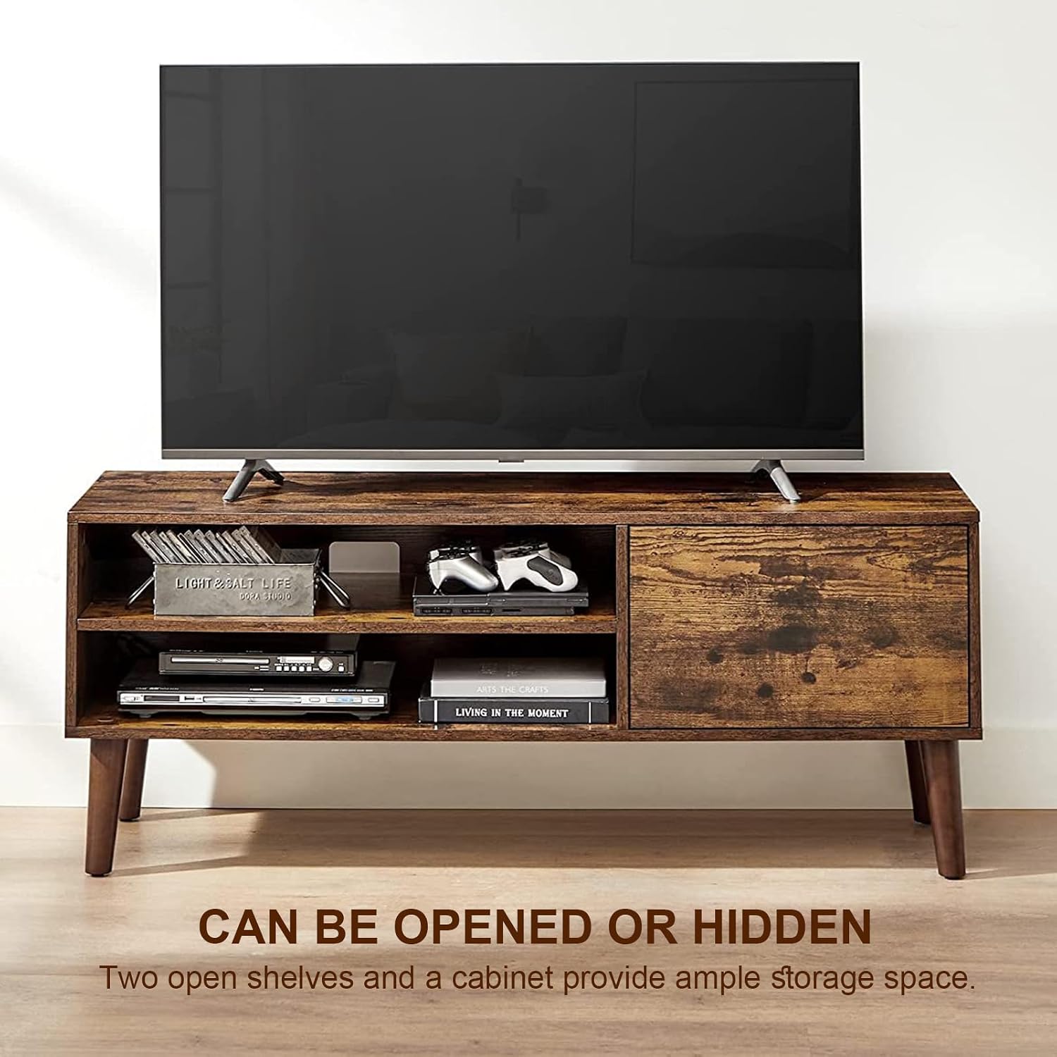 47-Inch Industrial Coffee Table and TV Stand with Storage Compartments