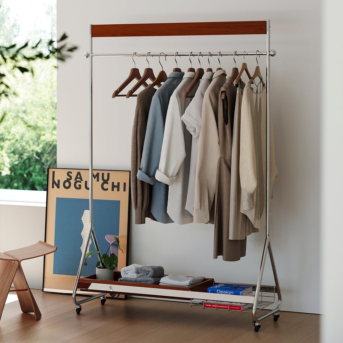 clothes hanger antique clothes and hat rack retro home portable stainless steel bedroom floor storage shelf