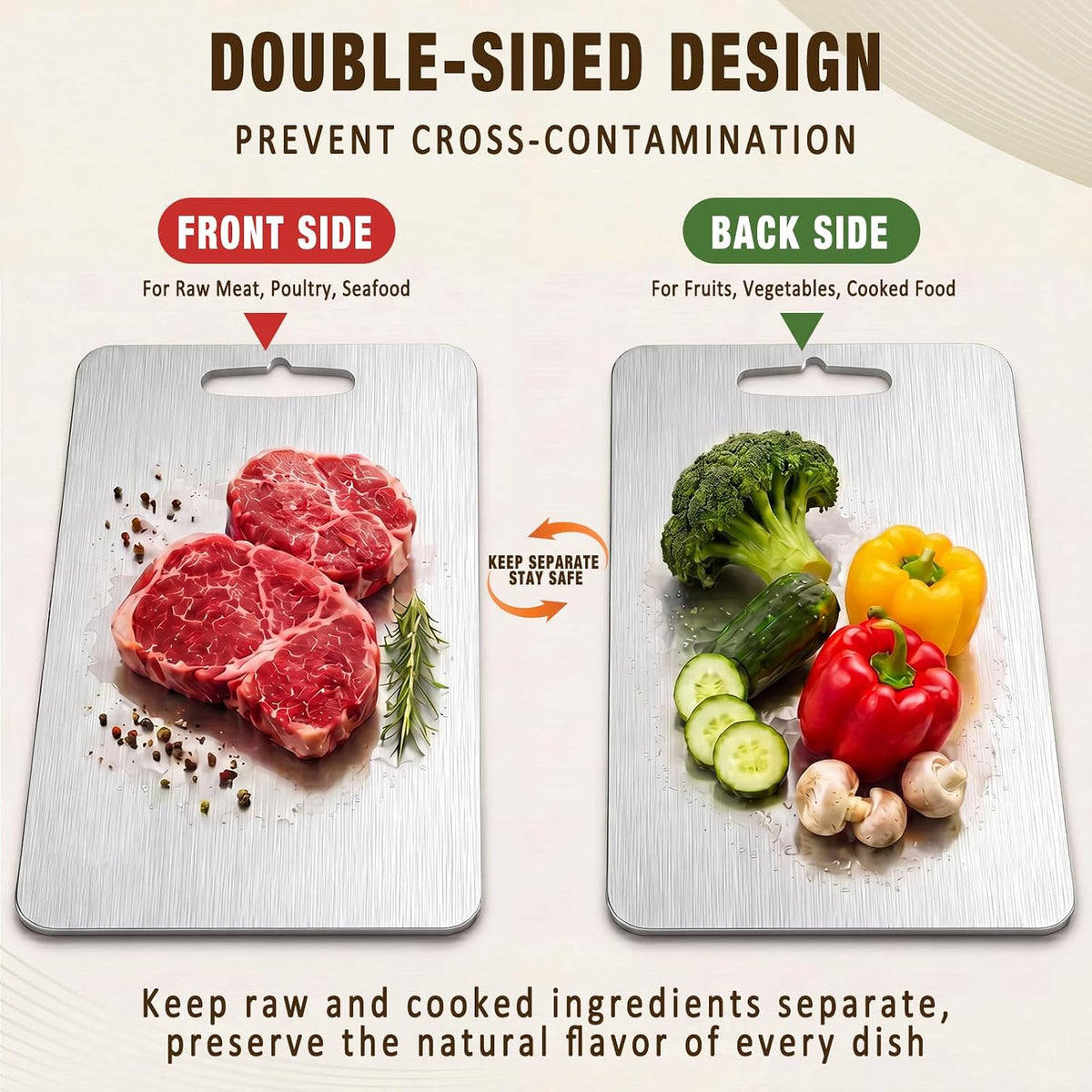 100% Pure Titanium Cutting Board Set of 3, Kitchen Gift with Box