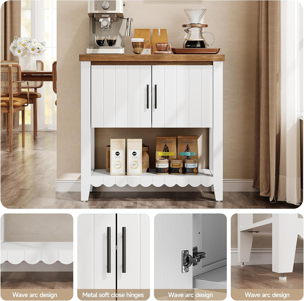 31.7" Entryway Table Console Table with Storage, Coffee Bar Cabinet with 2 Doors