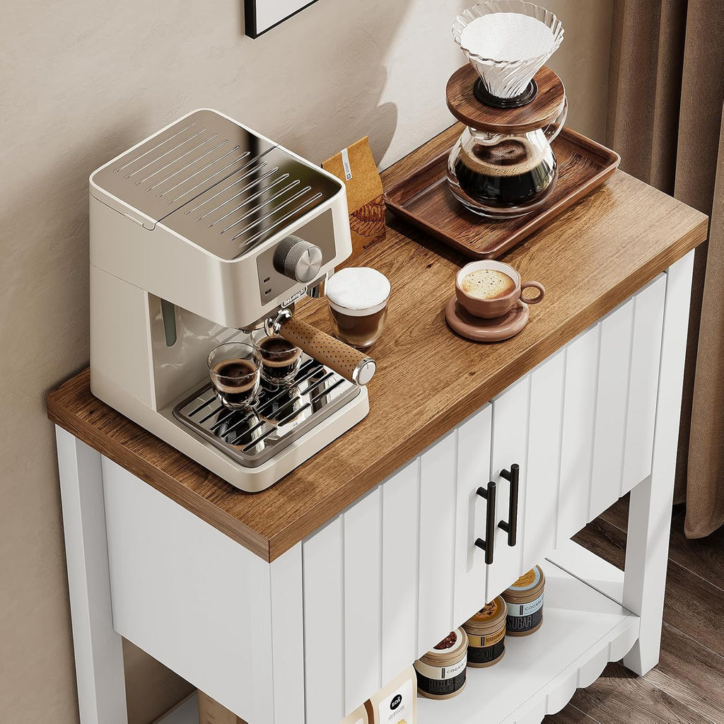 31.7" Entryway Table Console Table with Storage, Coffee Bar Cabinet with 2 Doors
