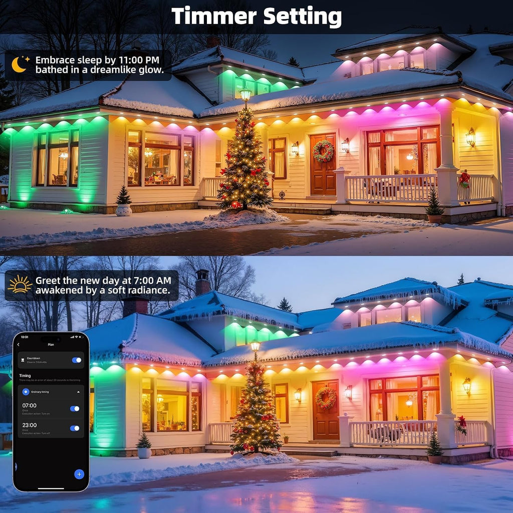 Permanent Outdoor RGB LED String Lights