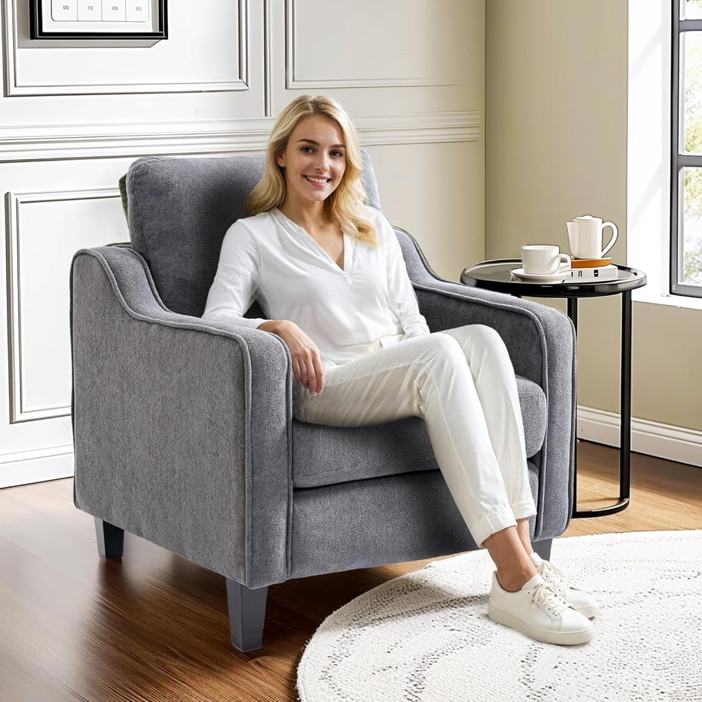 Accent Chair for Living Room, Mid Century Modern Reading Chair for Bedroom