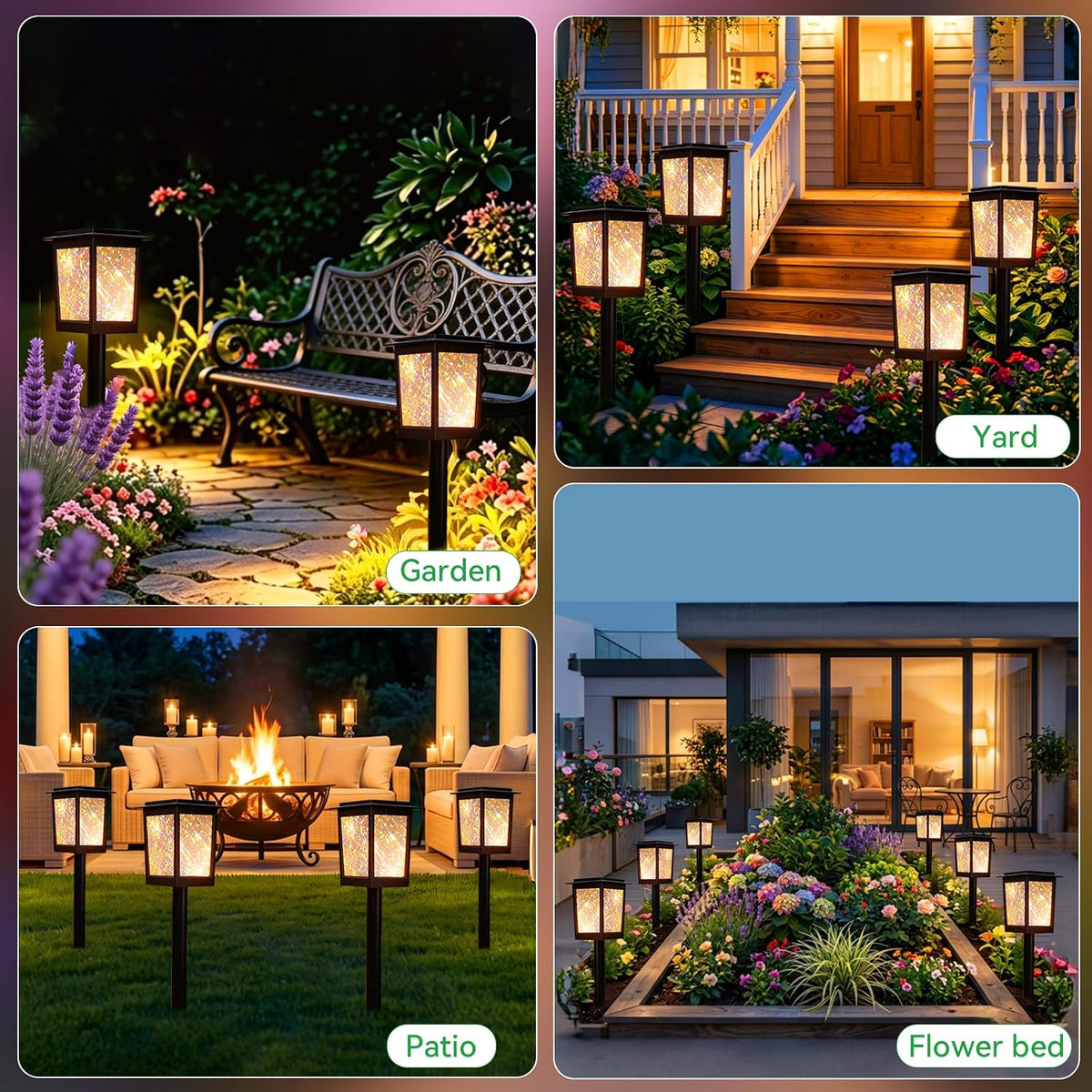 Twinkle Solar Garden Lights 8Pack, LED Solar Lights Outdoor Waterproof, Pathway Light Solar Powered, Star Ambient Light Outdoor Decor for Patio Yard Walkway Pool Lawn Sidewalk Party Landscape Lighting