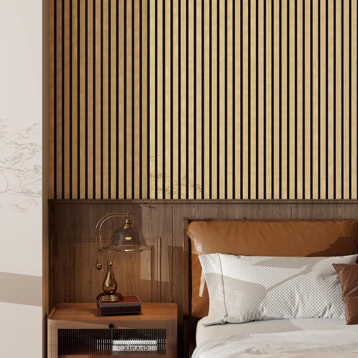 Wood Slat Acoustic Panels, 4 Pack 94" x 8"(21ft²) Wood Wall Panels, Soundproof Wood Slat Panel, 3D Fluted Sound Absorbing Paneling for Wall Decor, Living Room, Bedroom, Oak