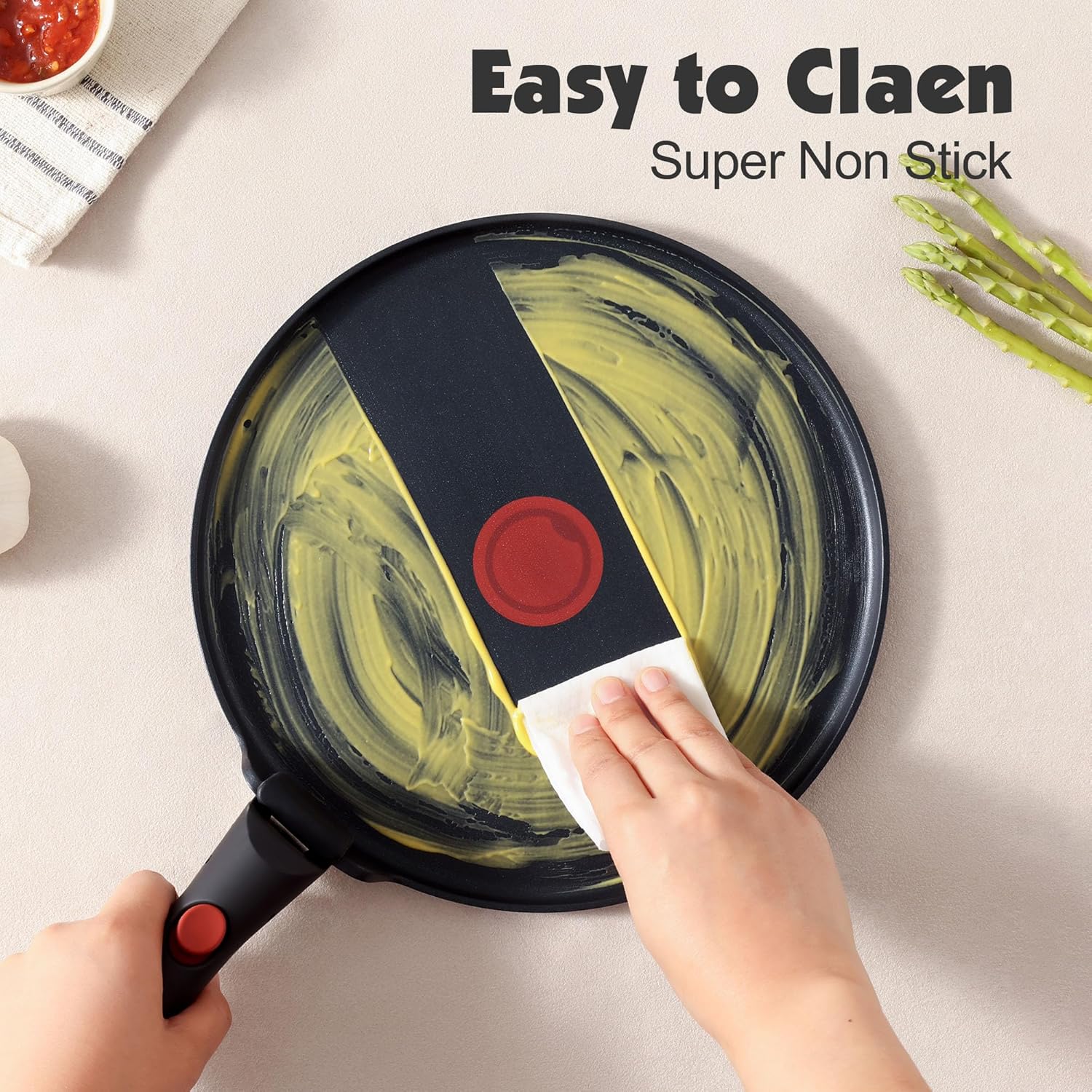 SENSARTE 17 Piece Pots and Pans Set, Nonstick Detachable Handle Cookware Set